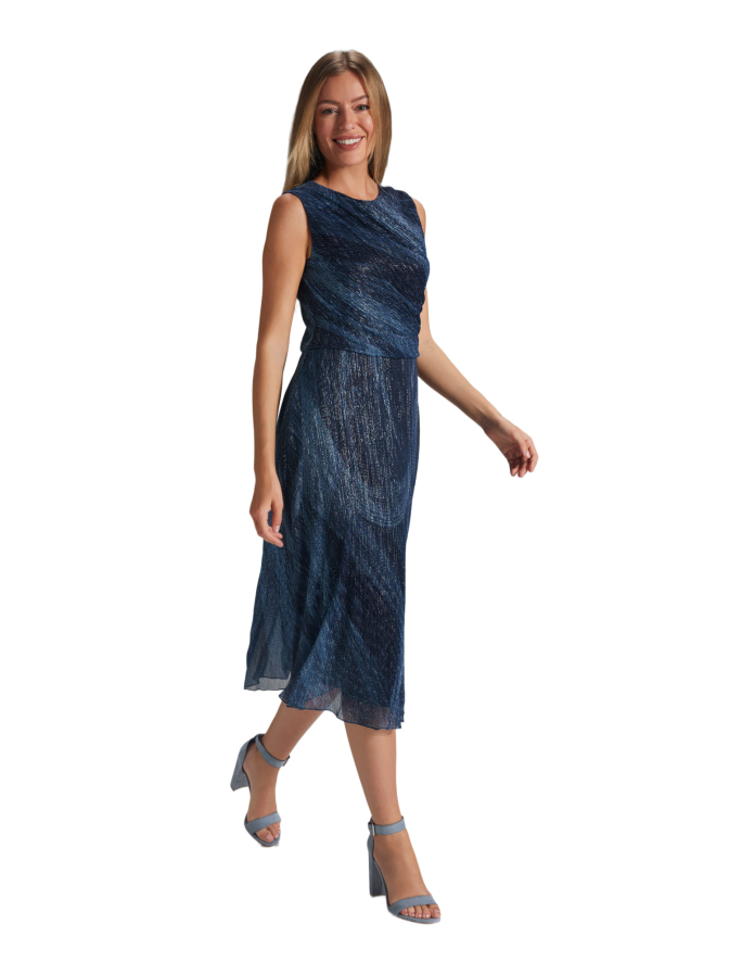 Swing Plissiertes Kleid mit Metallicfäden bei Robert Ley