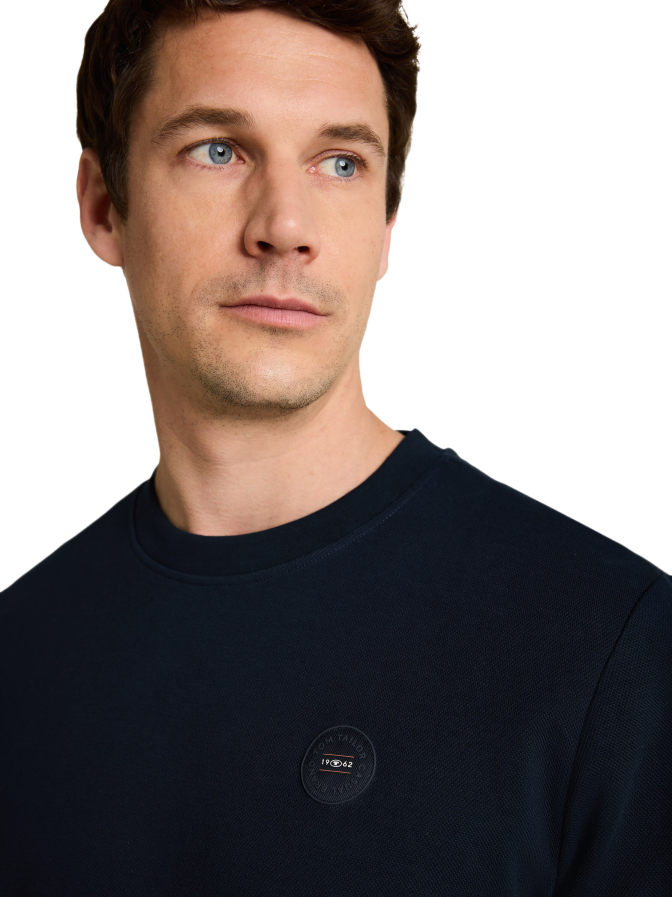 Tom Tailor Casual Pullover mit kleinem Logo-Badge bei Robert Ley