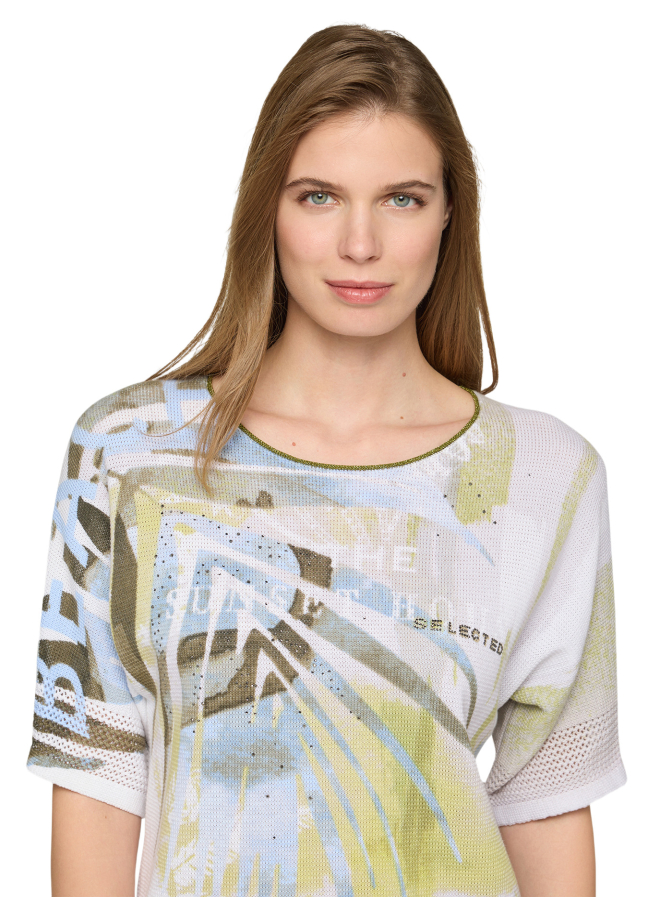 Rabe Moden Halbarm-Strickpullover mit Strassdetails bei Robert Ley