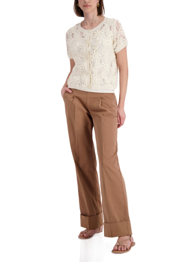 Monari Strickjacke mit floralem Spitzenmuster bei Robert Ley