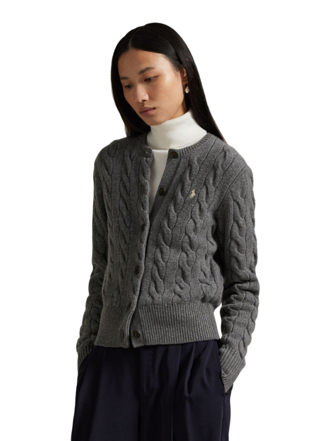Polo Ralph Lauren Loose-Fit Cardigan mit Achterstrickmuster bei Robert Ley