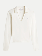 Tommy Hilfiger Polo mit V-Ausschnitt YBL-WHITE bei Robert Ley