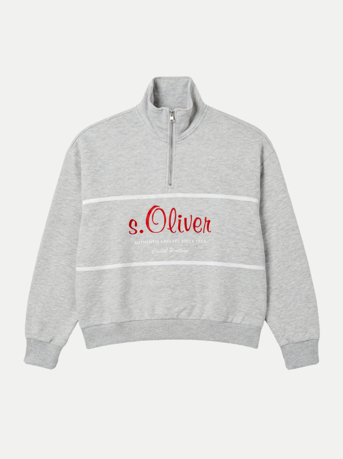 s.Oliver RED LABEL s.Oliver x Heidi Klum: Troyer-Sweatshirt mit Logo bei Robert Ley