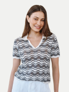 Bella Dahl Kurzarmpullover Seiden-Baumwoll-Mix mlwav bei Robert Ley