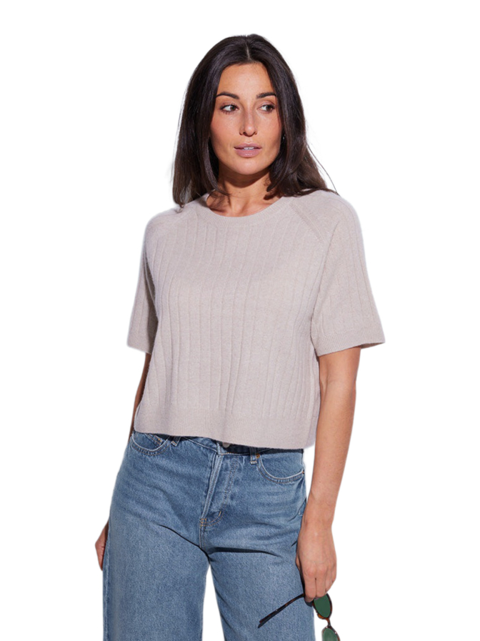 Colorush Kaschmirshirt BLANC BOXY TEE bei Robert Ley