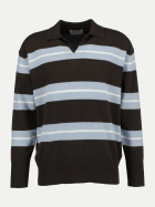 FTC Cashmere Polopullover mit Streifen 0894 espresso bei Robert Ley