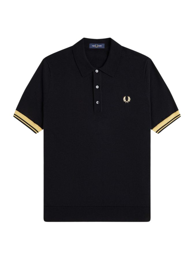 FRED PERRY Strick-Polo mit Kontrast-Bündchen bei Robert Ley
