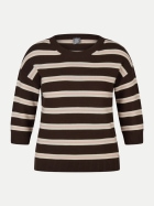 Rabe Moden Strickpullover mit Streifenmuster 7694-MOKKA bei Robert Ley