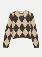 Comma Strickpullover mit Rauten-Muster 81J8-BROWN bei Robert Ley