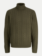 Jack & Jones Rollkragenpullover JPRBLUCALLUM mit Zopfmuster 218770-Crocodile bei Robert Ley