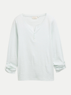 Tom Tailor Casual Langarmshirt mit Turn-Up-Funktion 40015-offwhite mint small stripe bei Robert Ley