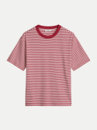 Marc O'Polo DENIM Basic T-Shirt mit Streifenmuster 7028-Dark Red_Multi_03 bei Robert Ley