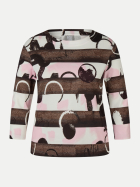 Rabe Moden Langarmshirt mit Streifenmuster 7694-MOKKA bei Robert Ley