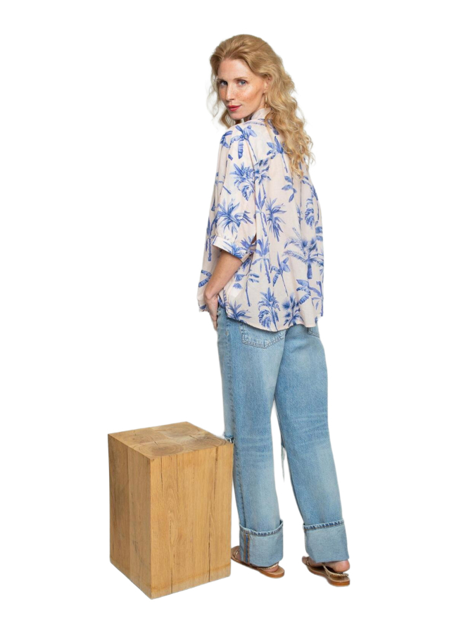 Emily Van Den Bergh Hemdbluse mit Palmen Print bei Robert Ley