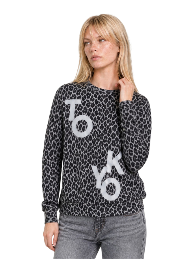 Smith & Soul Sweatshirt im Leo-Look mit Statement-Print bei Robert Ley