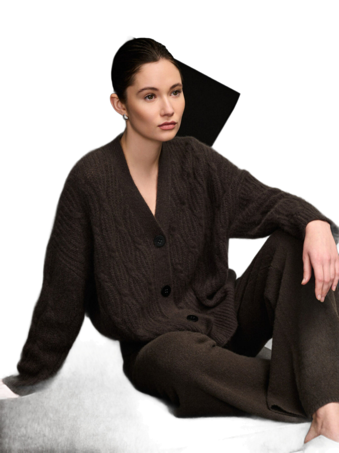 LU REN Kaschmir-Strickjacke Nimbus mit Seidenanteil bei Robert Ley