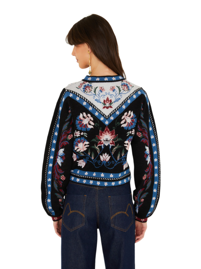 Farm Rio Strickpullover Natalia im Blumendesign bei Robert Ley