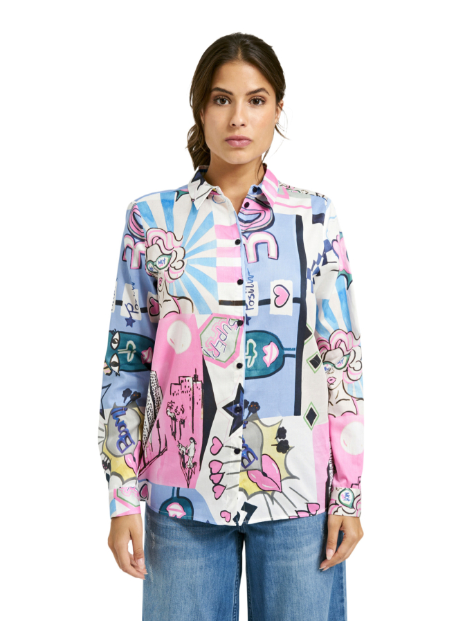 Milano Italy Bluse mit Kunstprint bei Robert Ley