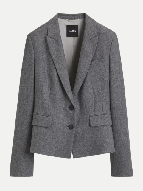 BOSS Black Slim-Fit Blazer Jia aus meliertem Flanell bei Robert Ley