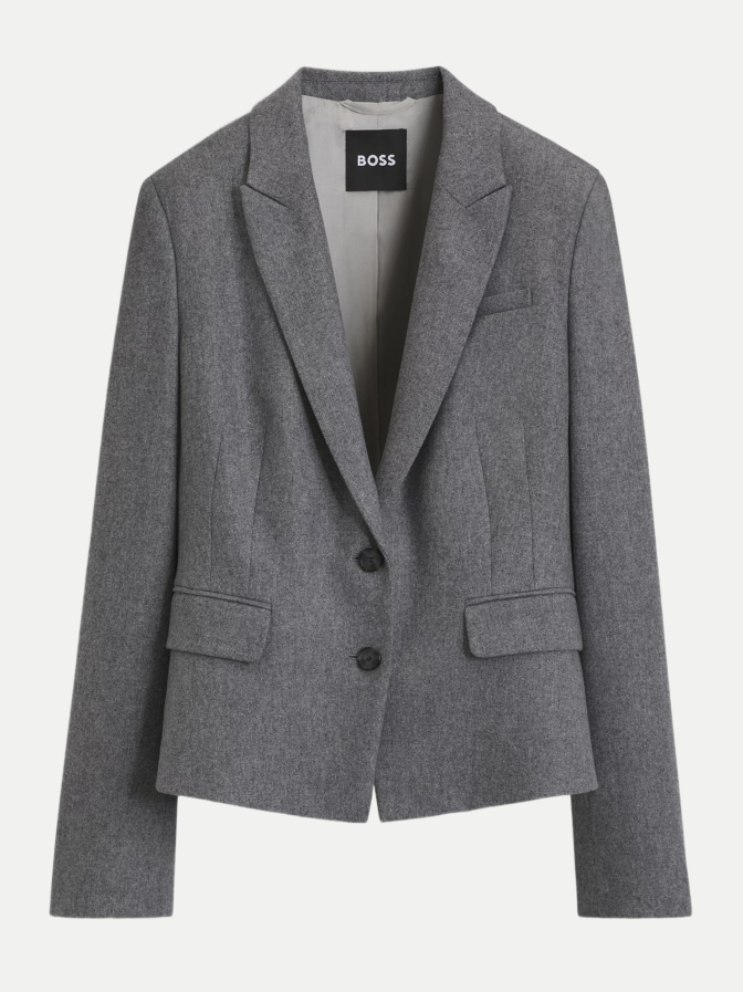 BOSS Black Slim-Fit Blazer Jia aus meliertem Flanell bei Robert Ley