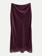 Rixo Satin-Rock Matilde mit Spitzensaum wine bei Robert Ley