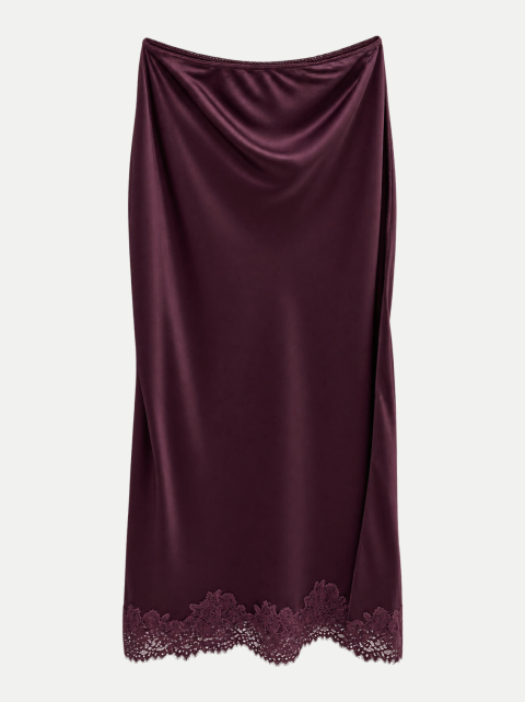 Rixo Satin-Rock Matilde mit Spitzensaum bei Robert Ley