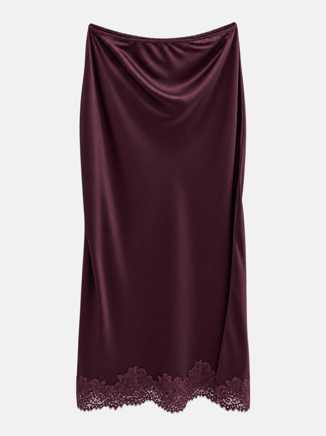 Rixo Satin-Rock Matilde mit Spitzensaum bei Robert Ley