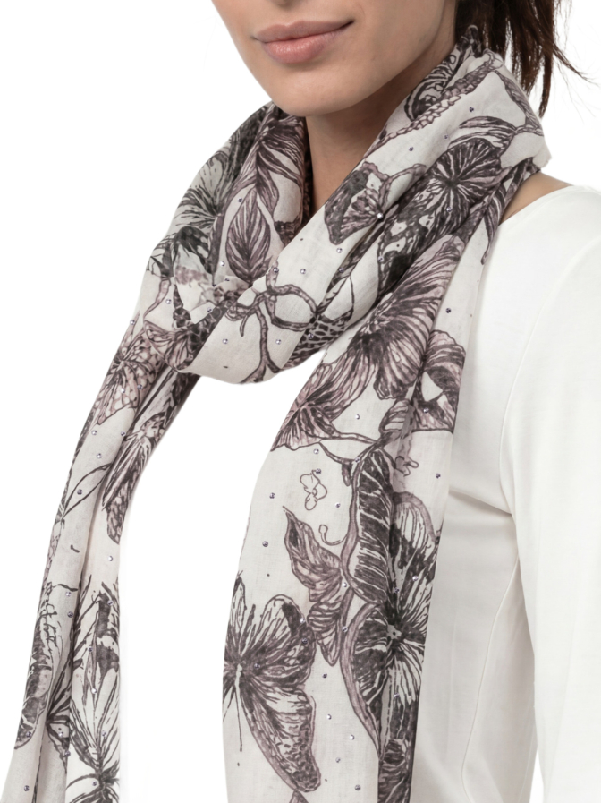 Monari Tuchschal mit Blumen-Muster bei Robert Ley