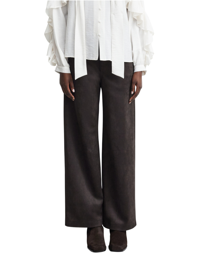 Comma Wide-Leg Hose in Velourslederoptik bei Robert Ley
