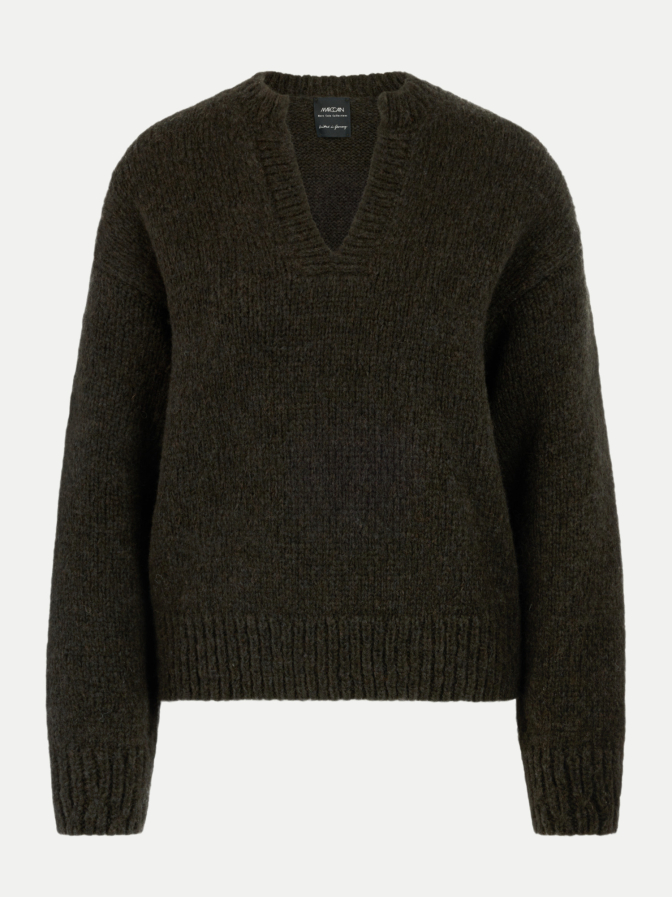 Marc Cain Grobstrickpullover mit V-Ausschnitt bei Robert Ley