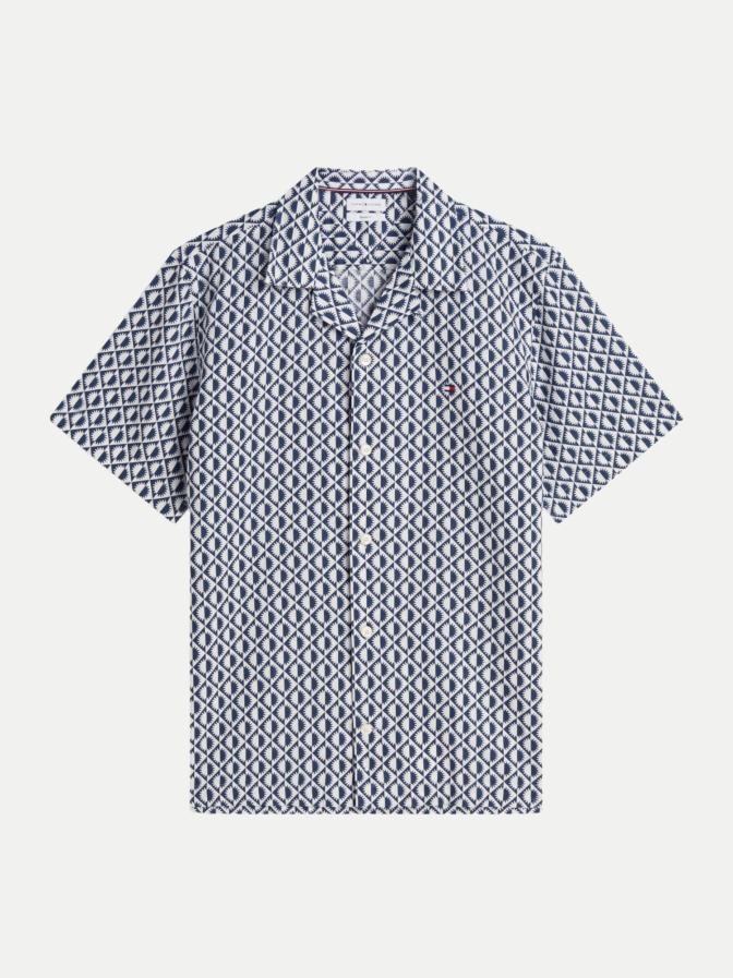 Tommy Hilfiger Kurzarm-Hemd aus Leinen-Mix bei Robert Ley
