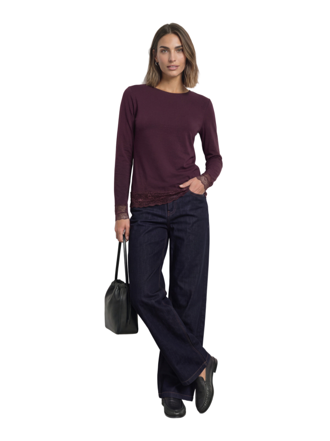 Street One Langarm Shirt mit Spitzensaum bei Robert Ley