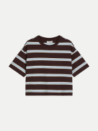 Marc O'Polo DENIM Boxy- Fit T-Shirt Gestreift 1544-Dark Brown_Multi_02 bei Robert Ley