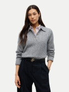 Tommy Hilfiger Polo-Pullover mit Zopfmuster P7D-BLACK bei Robert Ley
