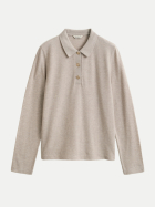 Gant Langärmliges Piqué-Poloshirt 291-LIGHT BEIGE MELANGE bei Robert Ley