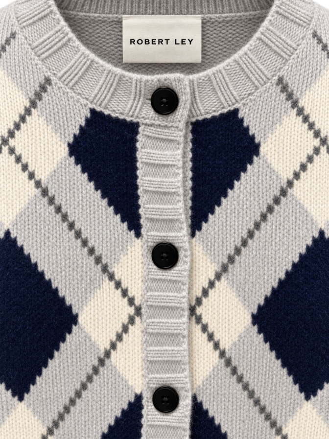 Robert Ley Cardigan Luna mit Raute-Muster bei Robert Ley