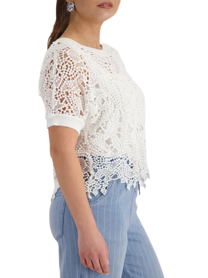Monari Pullover mit Spitzenmuster bei Robert Ley