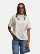 Pegador Oversized T-Shirt Breda striped butter yellow bei Robert Ley
