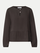 Street One Langarm Bluse mit Schößchen 17874-black coffee bei Robert Ley