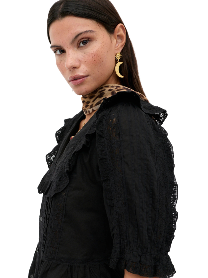 Rixo Bluse Ellery mit Spitzeneinsätzen bei Robert Ley