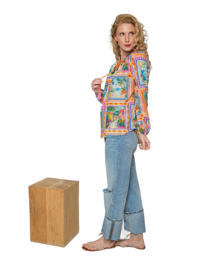 Emily Van Den Bergh Bluse mit Kachelprint bei Robert Ley