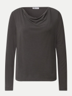 Street One Shirt mit Wasserfall-Ausschnitt 17874-black coffee bei Robert Ley