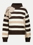 Monari Strickpullover mit Streifenmuster 593-cappuccino melange bei Robert Ley