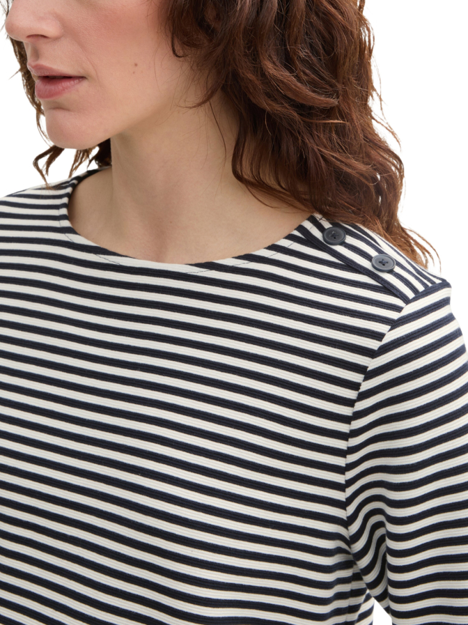 Tom Tailor Casual Langarmshirt mit Knopf-Details bei Robert Ley