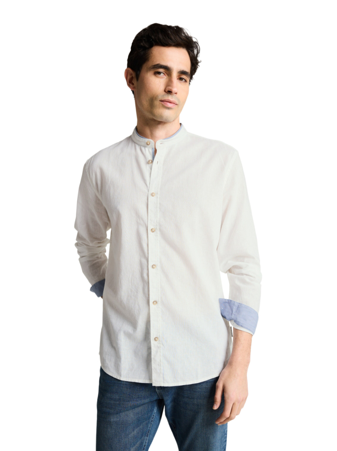 Tom Tailor Casual Leinenhemd mit Stehkragen bei Robert Ley