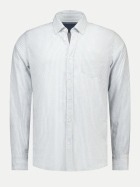 NZA New Zealand Auckland Gestreiftes Langarmhemd aus Leinen-Mix 2645-TRUE BLUE bei Robert Ley
