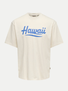 Only & Sons T-Shirt mit Schriftzug 284276003-Antique White/HAWAII bei Robert Ley