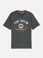 Tom Tailor Casual T-Shirt mit Logoprint 14406-Darkest Olive bei Robert Ley
