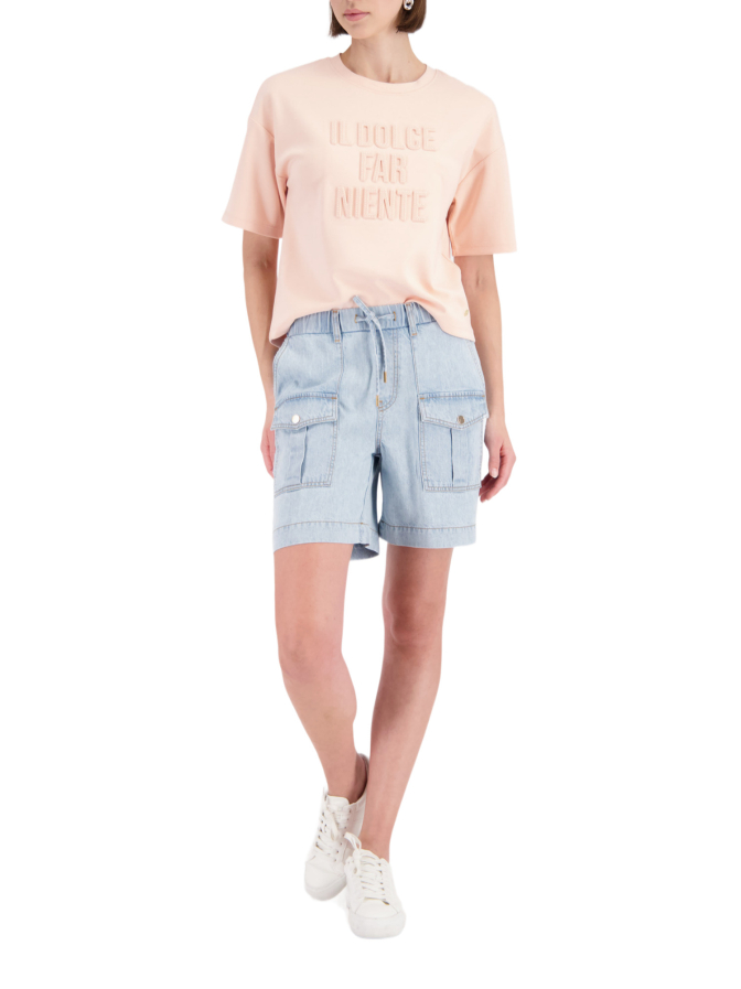 Monari Kurzarm Sweatshirt mit Schriftzug bei Robert Ley