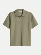 Marc O'Polo DENIM Poloshirt aus  Bouclé-Sweat 3307-Chalky Sage bei Robert Ley